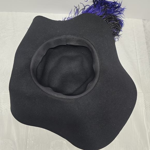 Black Wool Felt Cavalier Pirate Hat Purple Feather Musketeer Buccaneer Halloween main image 10